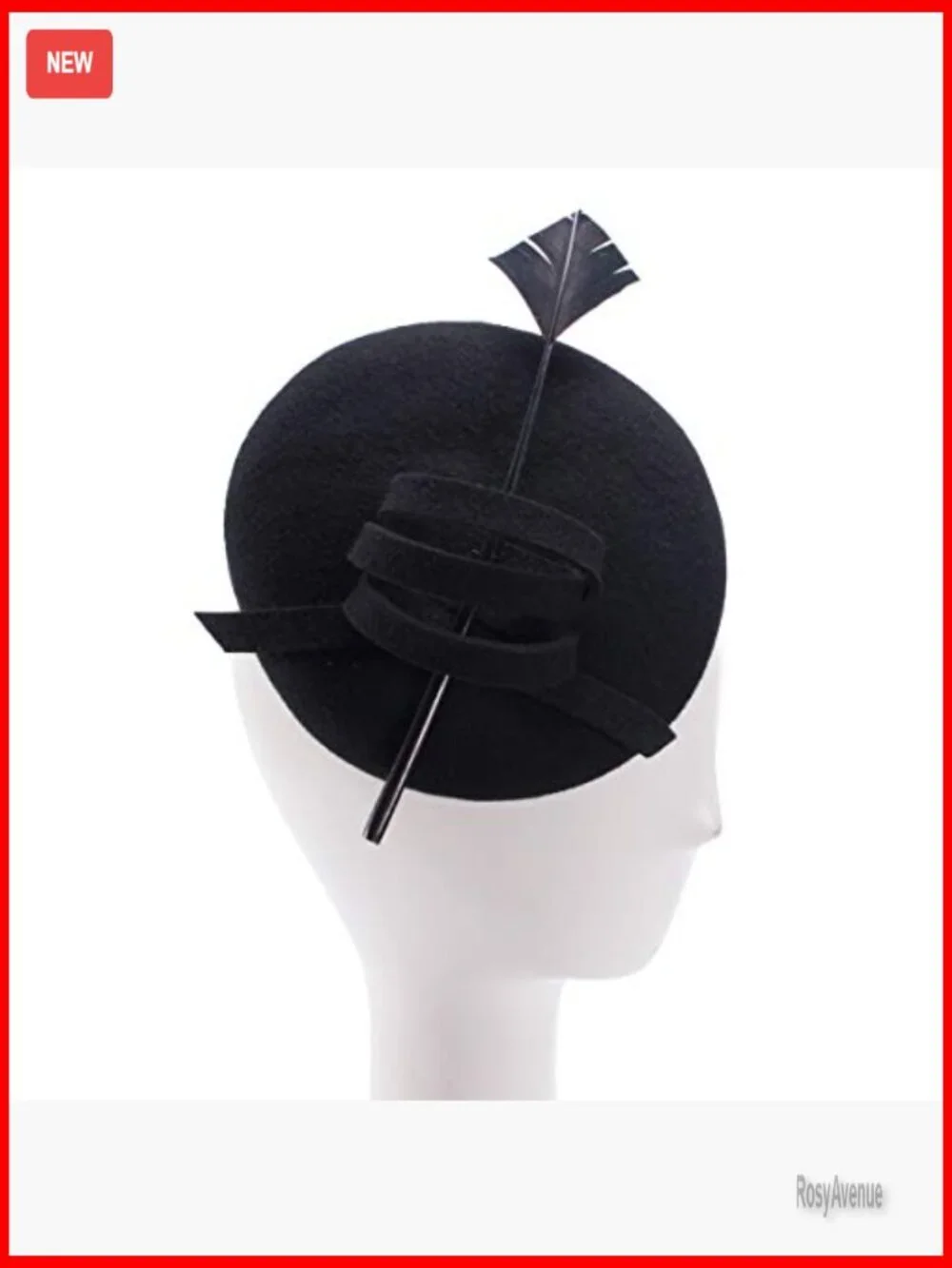 Wool Feather Fascinator Hat for Cocktail Party Formal Occasions